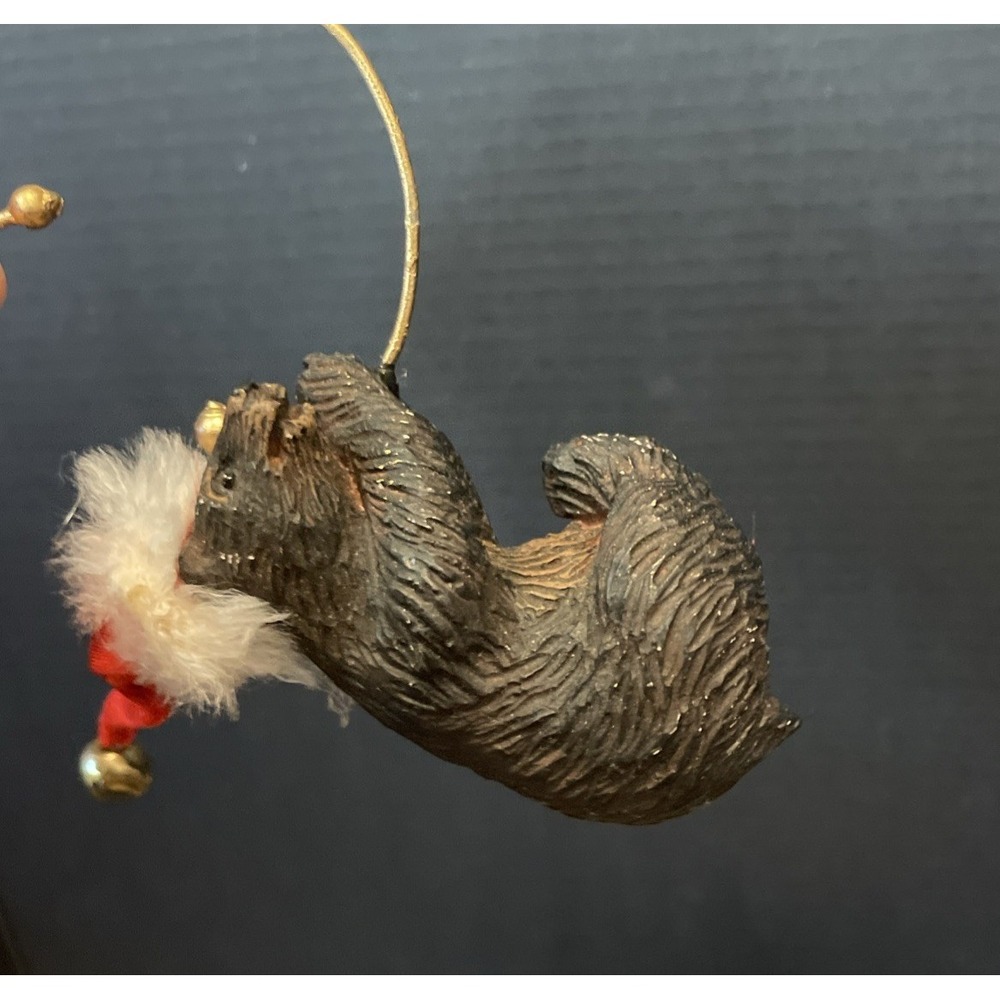 Black Bear Bears Honey Comb Bee Christmas Dangling Ornaments Resin Set Of 6 - Picture 3 of 7
